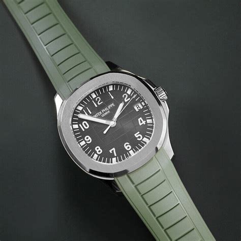 patek philippe green rubber strap|Patek Philippe aquanaut strap price.